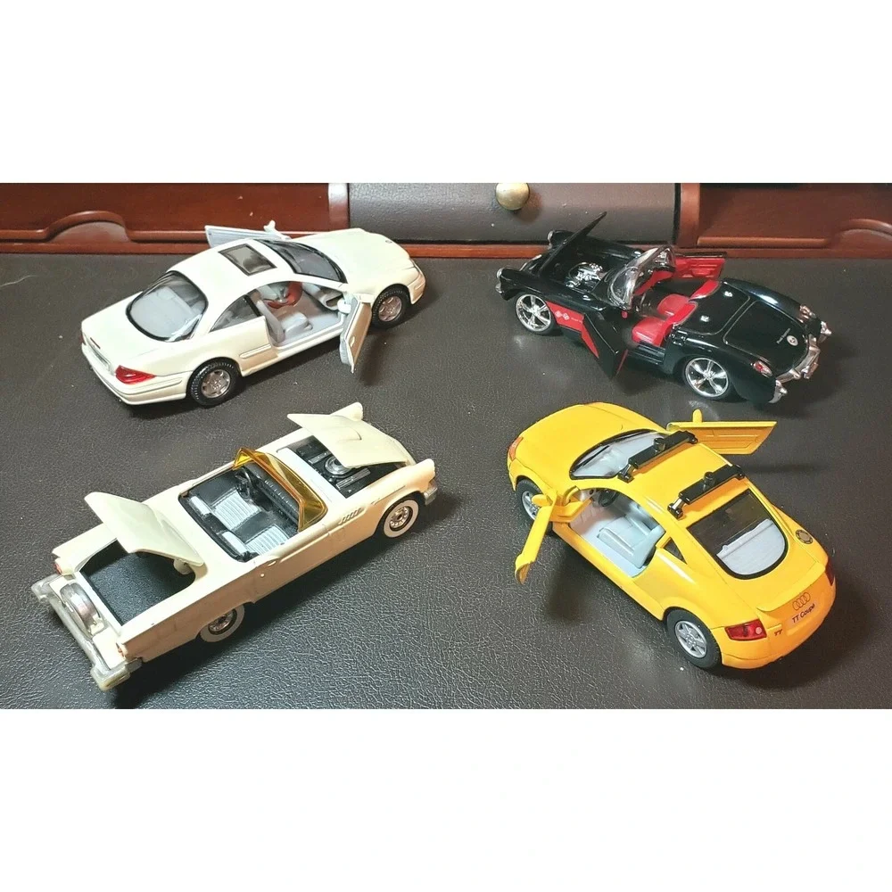 Set of 4 Cars 1956 Ford Thunderbird 2001 MBenz CL600 1957 Corvette 2008 Audi TT
